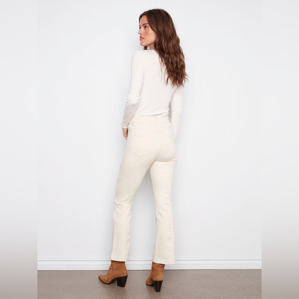 #381 NWT Charlie B Collection Bootcut Stretch Twill Pants Natural Size 8 - Picture 6 of 12
